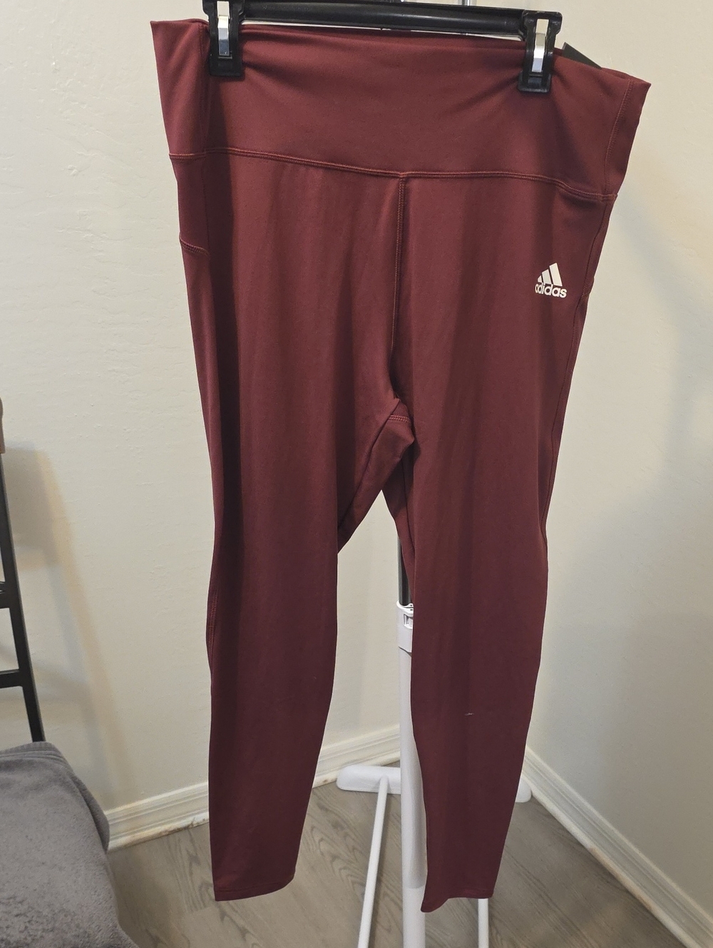 adidas Maroon High-Rise Leggings